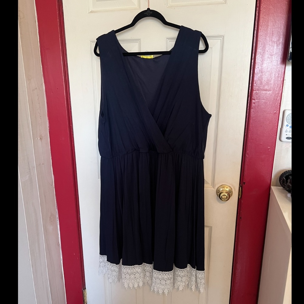 ModCloth Blue Dress w White Lace